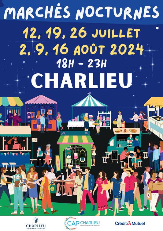 Marché nocturne de Charlieu, juillet et août 2024