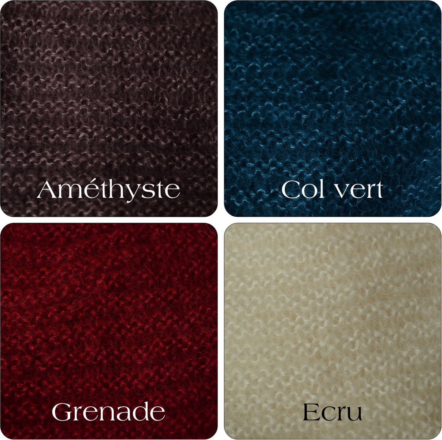 Bonnet mohair français couleur