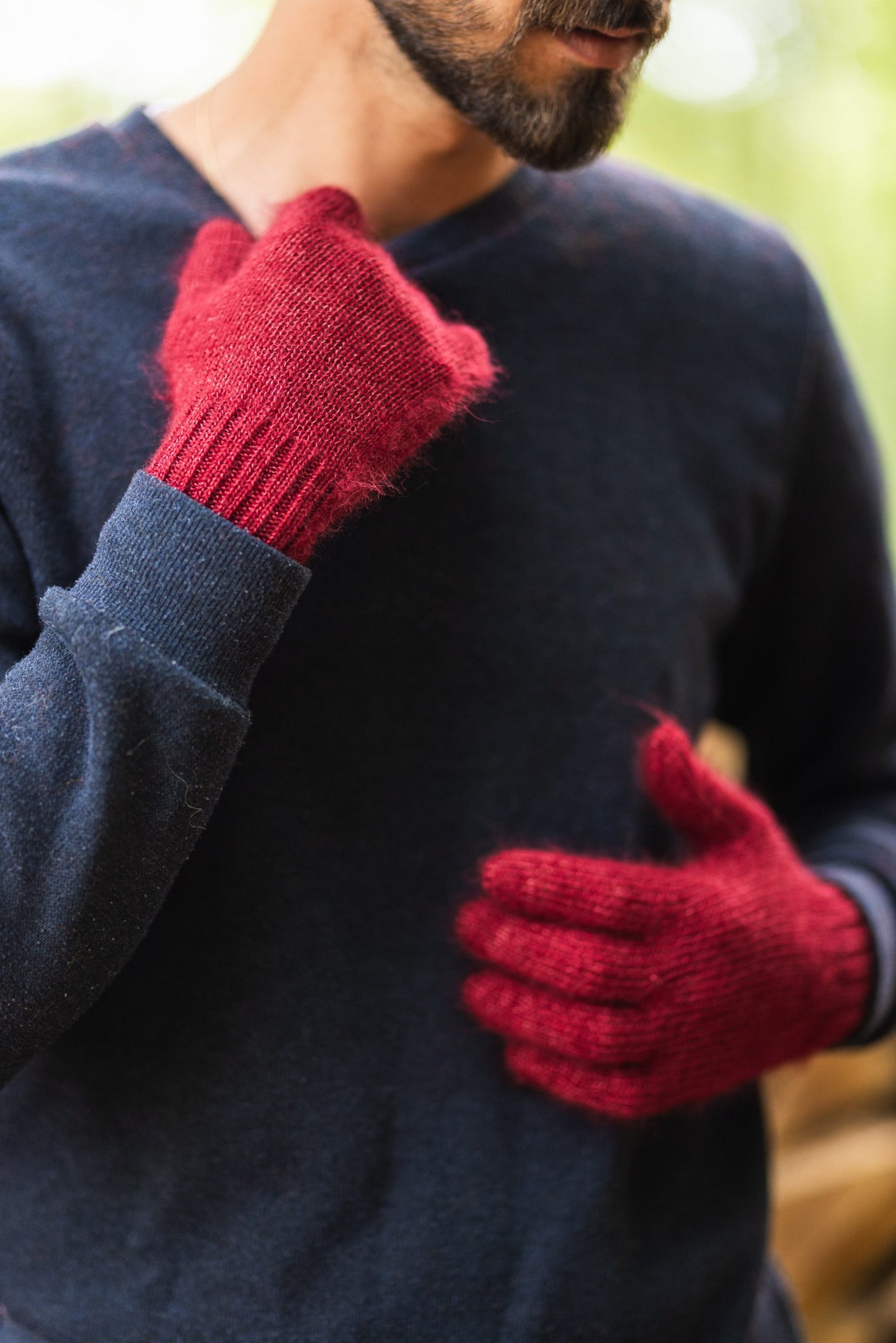 Gants mohair et soie