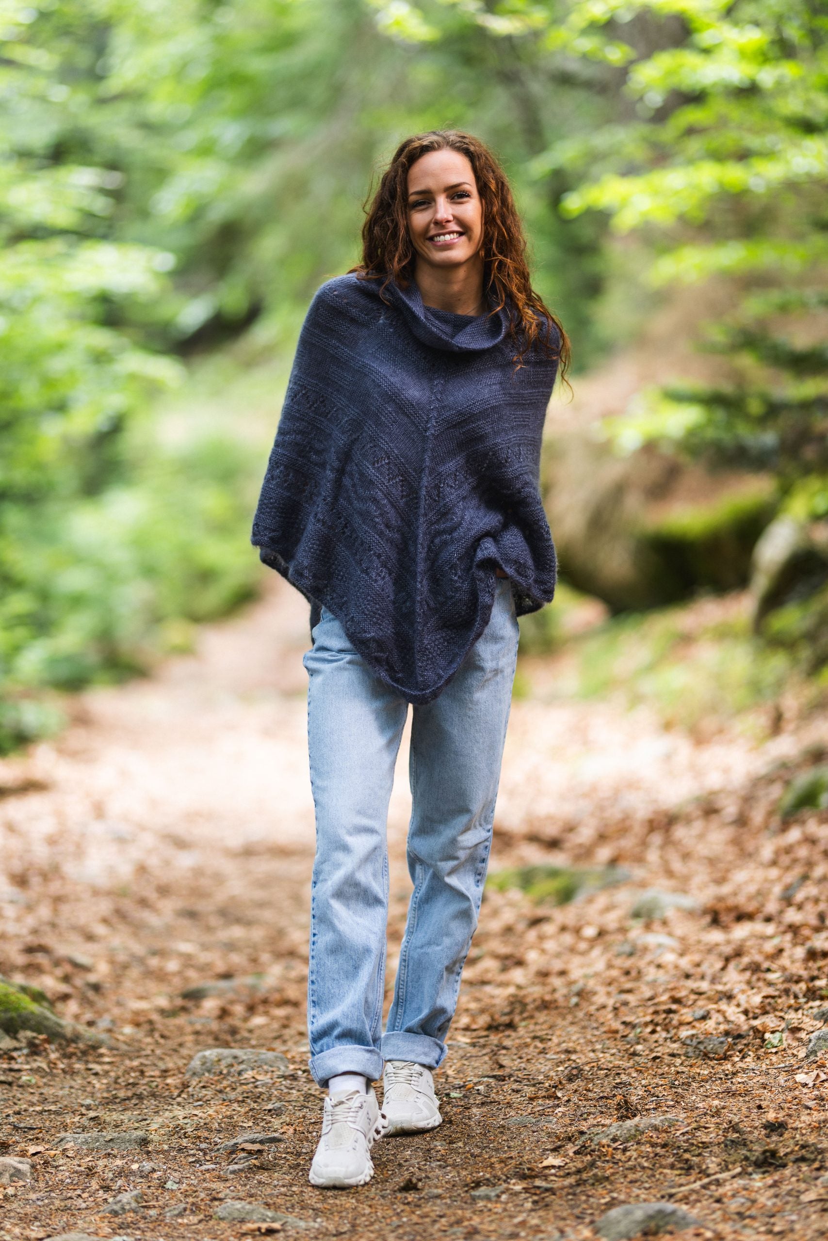 Poncho mohair couleur ardoise